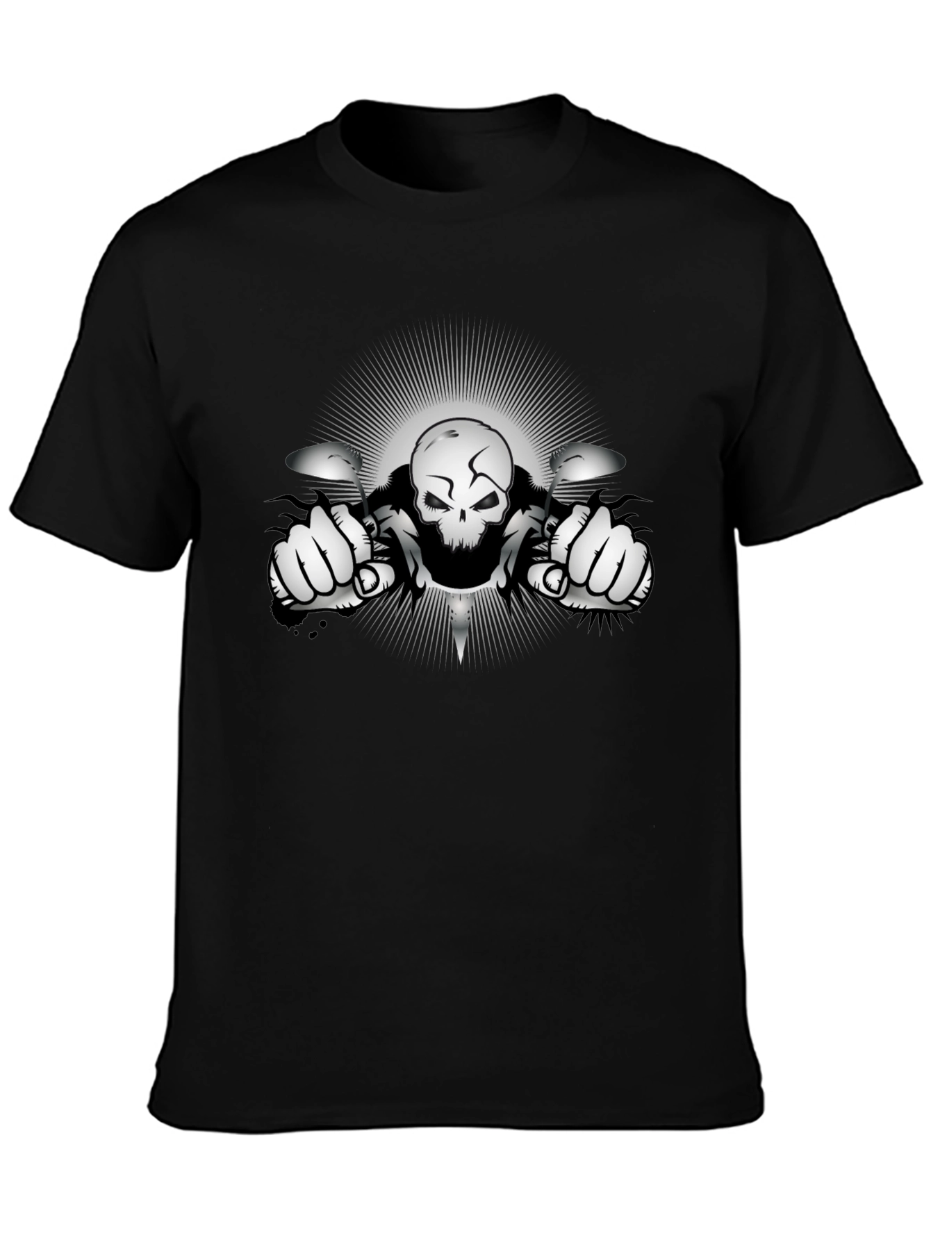Skull Rider Graphic T-Shirt - Black