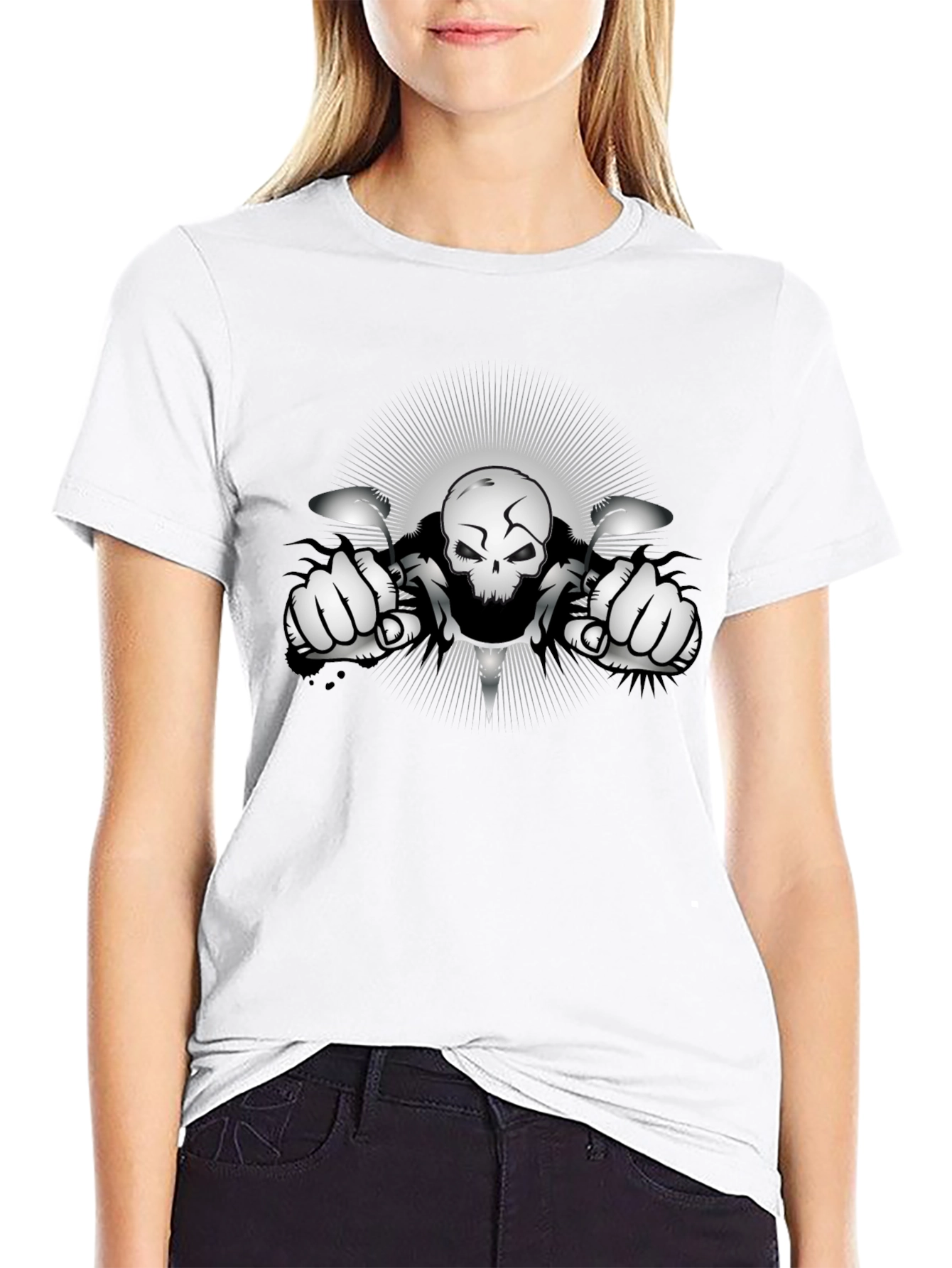 Skull Rider Graphic T-Shirt - Black