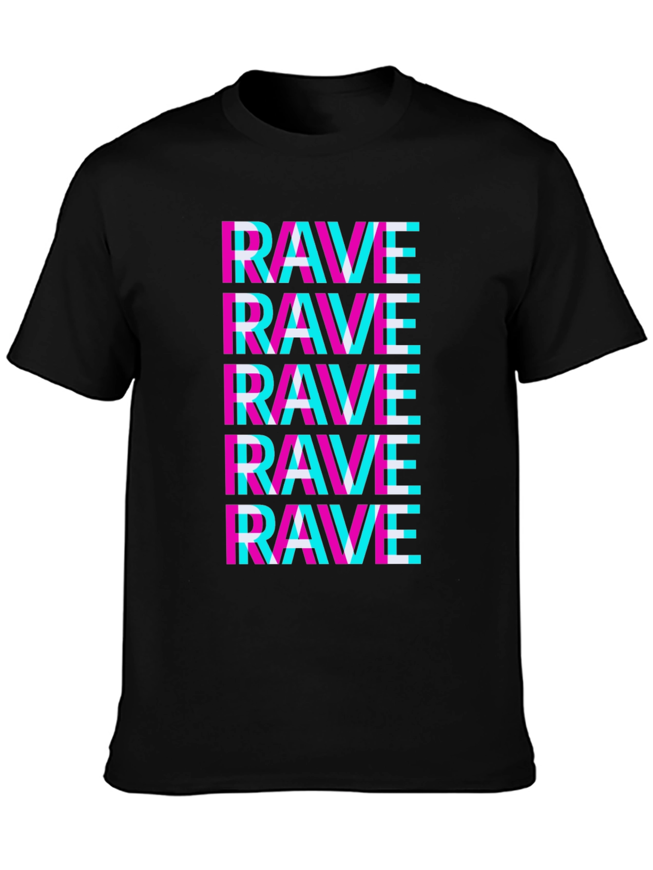 Rave Glitch T-Shirt - Neon Party Vibes