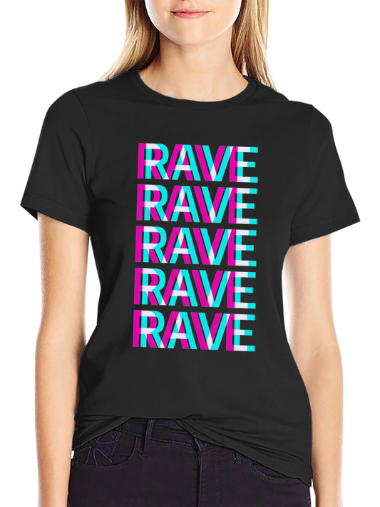 Rave Glitch T-Shirt - Neon Party Vibes