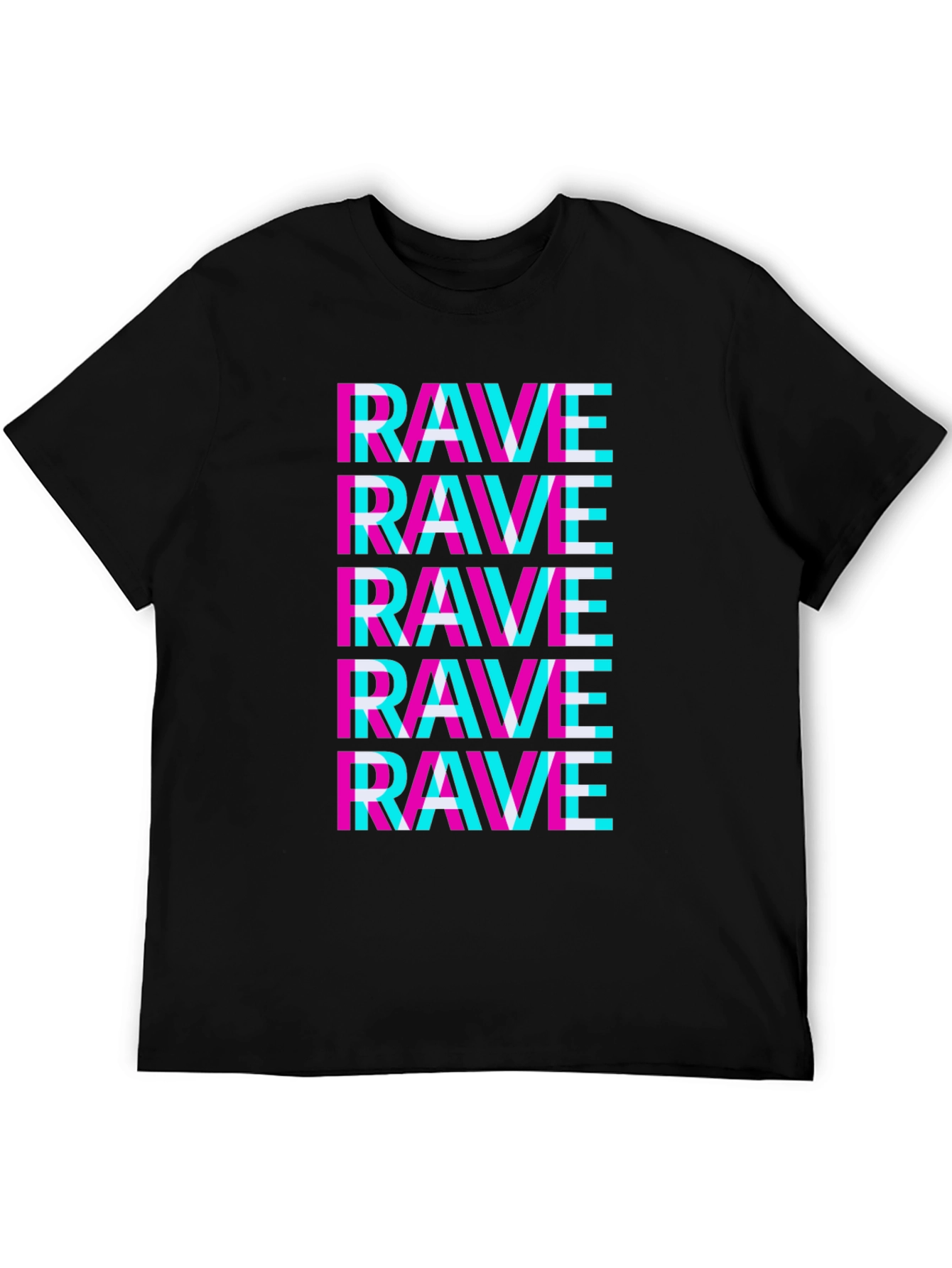 Rave Glitch T-Shirt - Neon Party Vibes