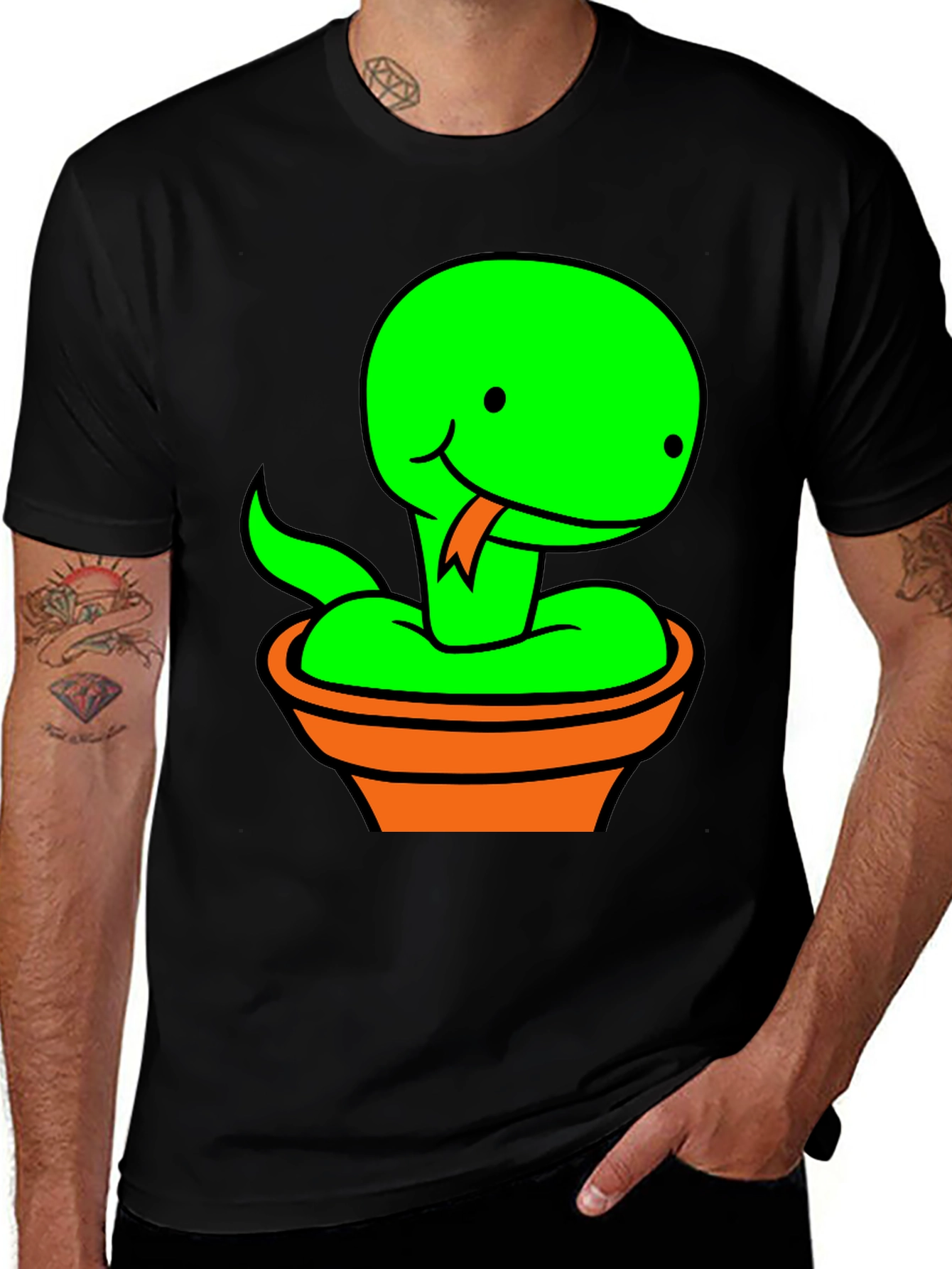Pot Snake Graphic Tee - Fun Snake T-Shirt