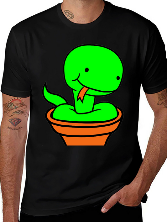 Pot Snake Graphic Tee - Fun Snake T-Shirt