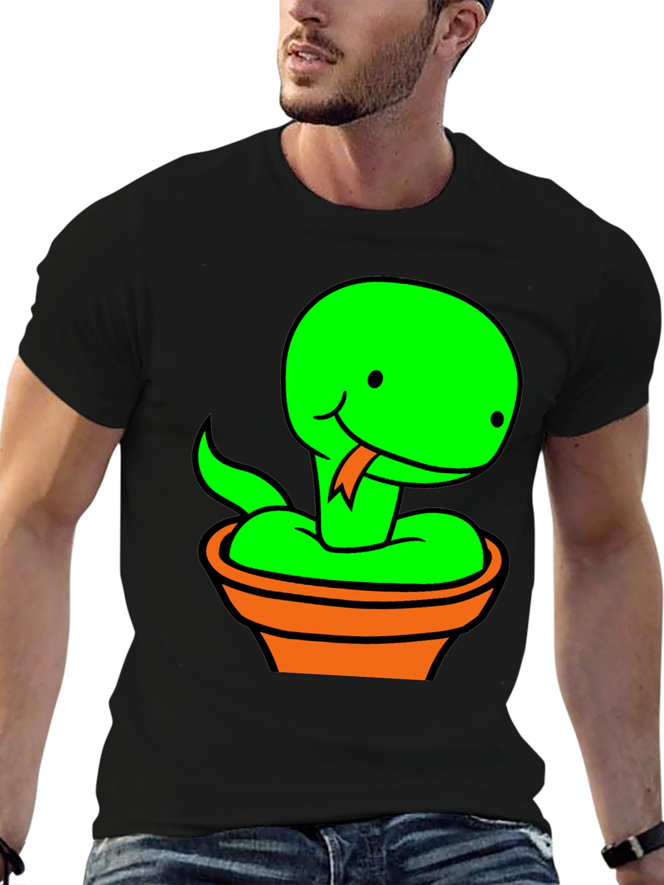 Pot Snake Graphic Tee - Fun Snake T-Shirt