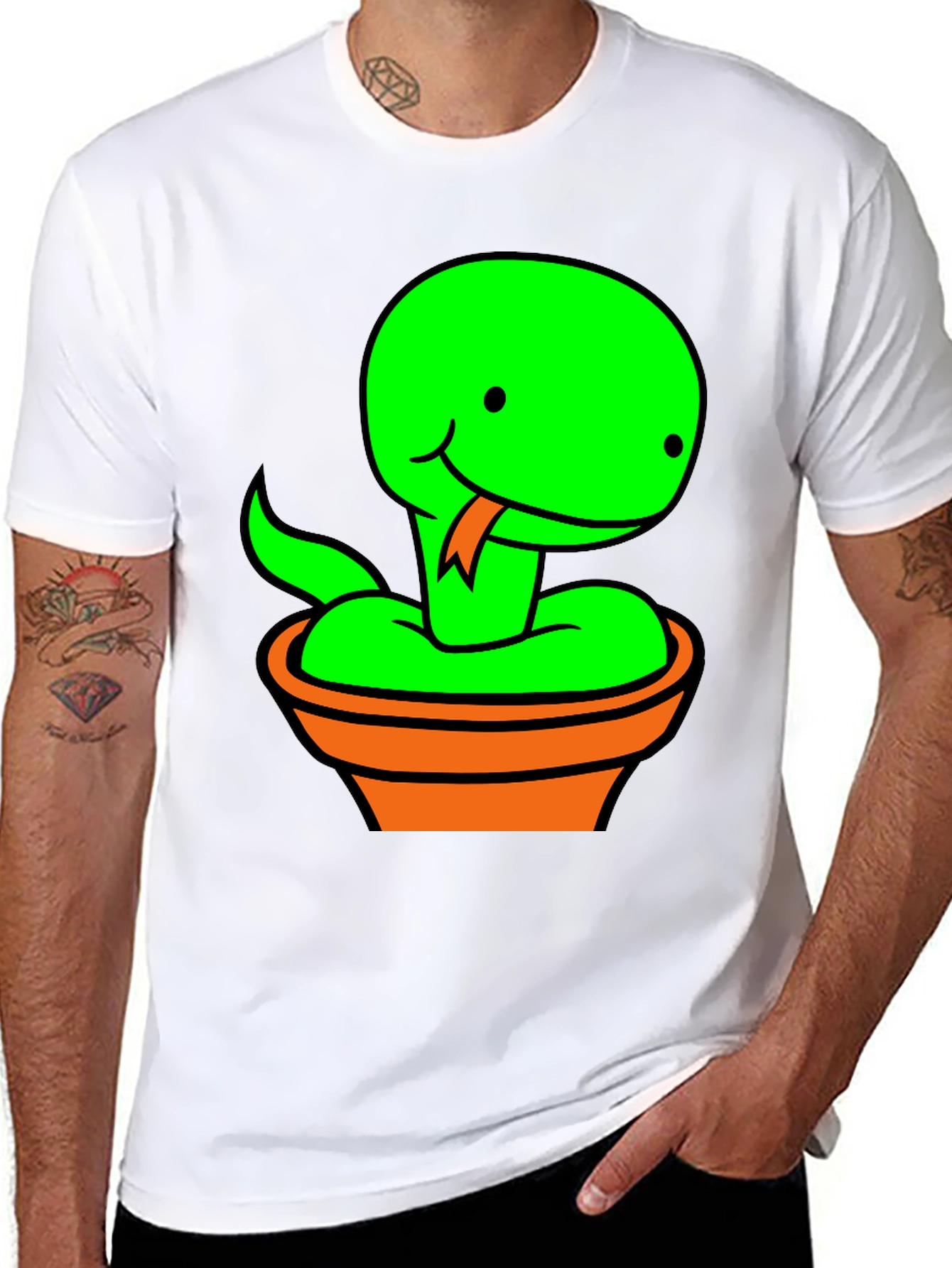 Pot Snake Graphic Tee - Fun Snake T-Shirt