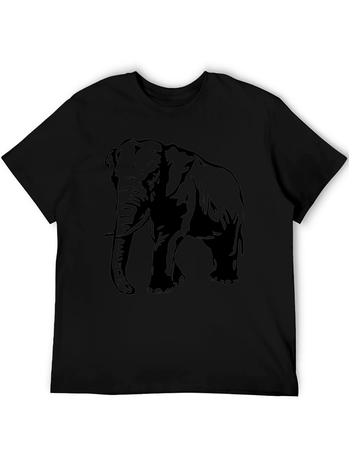Elephant Graphic Tee - Black Cotton Comfort