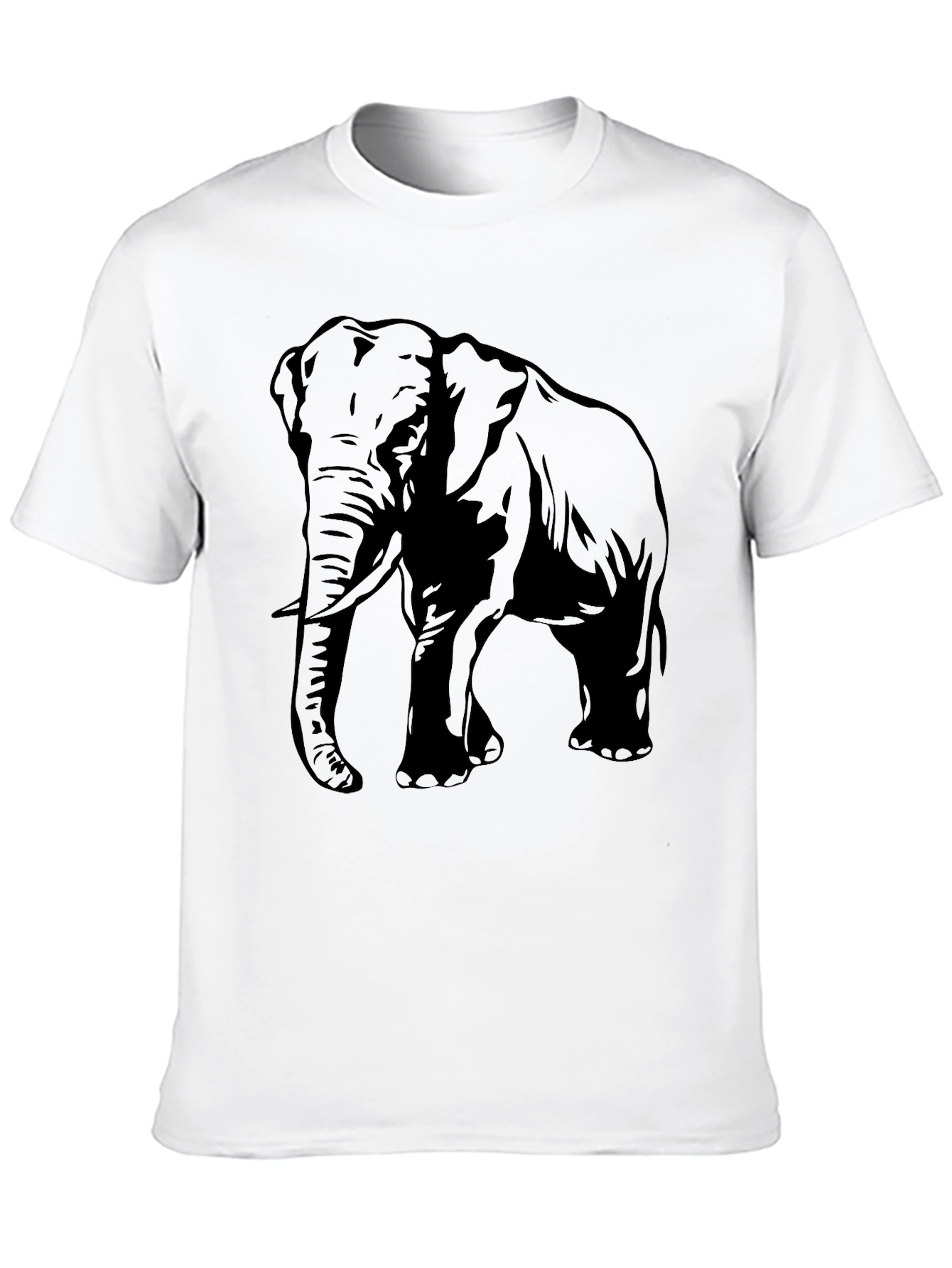 Elephant Graphic Tee - Black Cotton Comfort