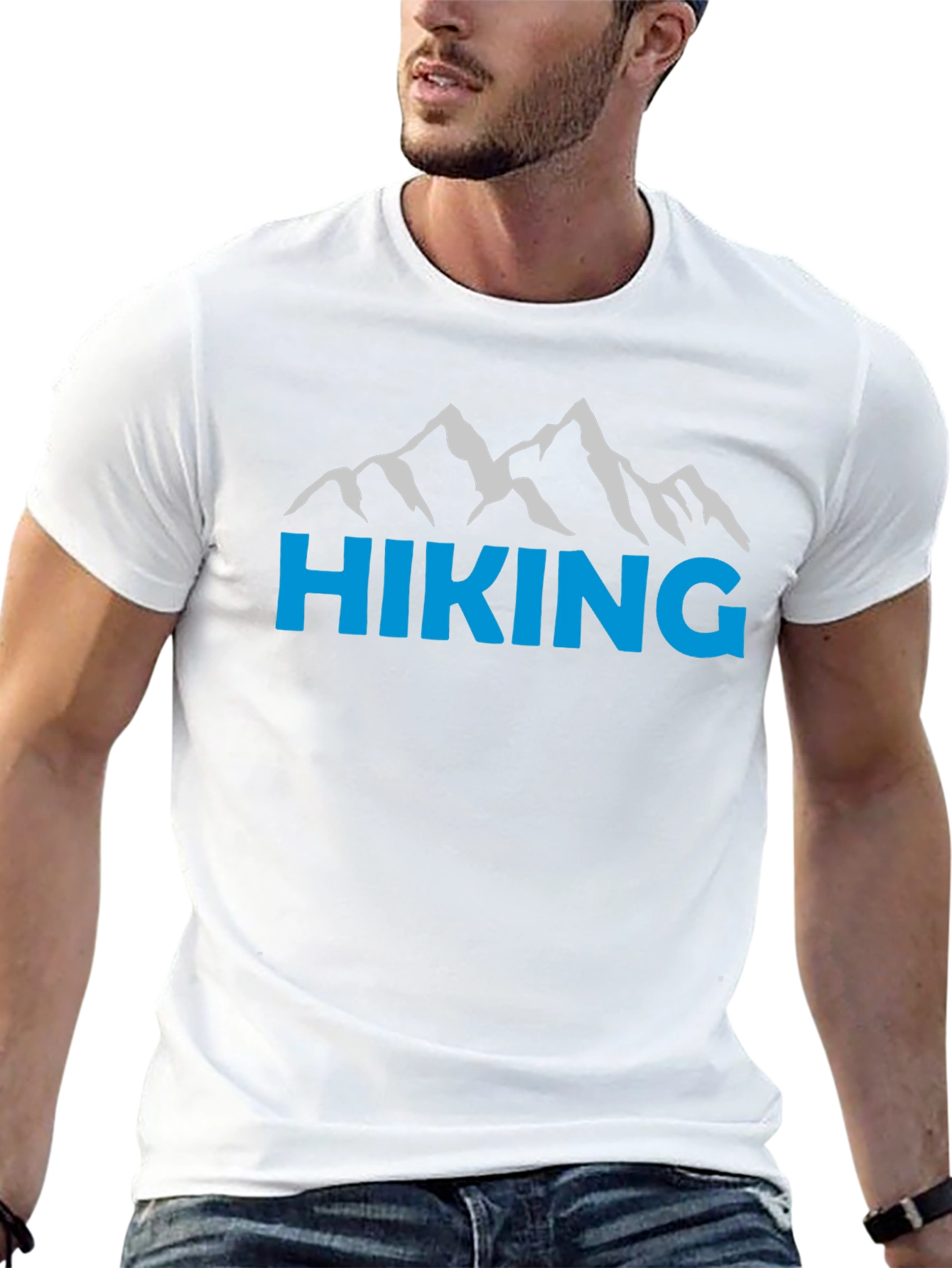 Hiking Mountain Graphic Black T-Shirt
