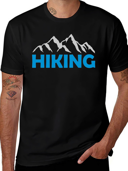 Hiking Mountain Graphic Black T-Shirt