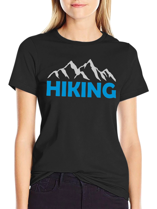 Hiking Mountain Graphic Black T-Shirt