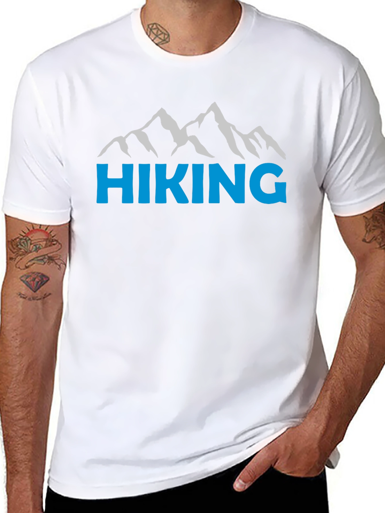 Hiking Mountain Graphic Black T-Shirt
