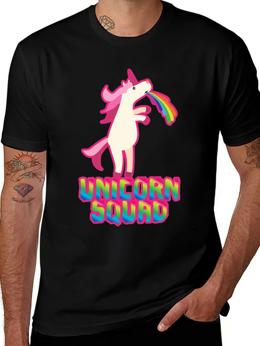 Unicorn Squad Graphic T-Shirt - Rainbow Vomit Design