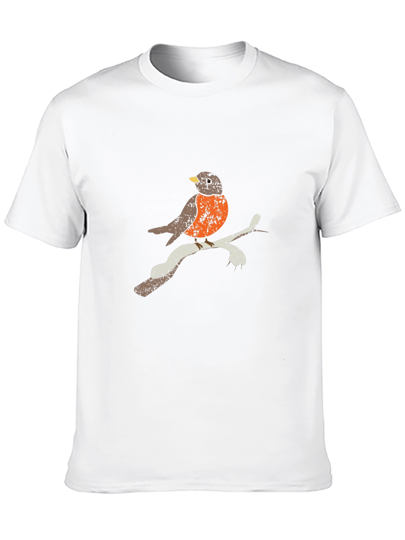 Robin Bird Graphic Tee - Black Cotton T-Shirt