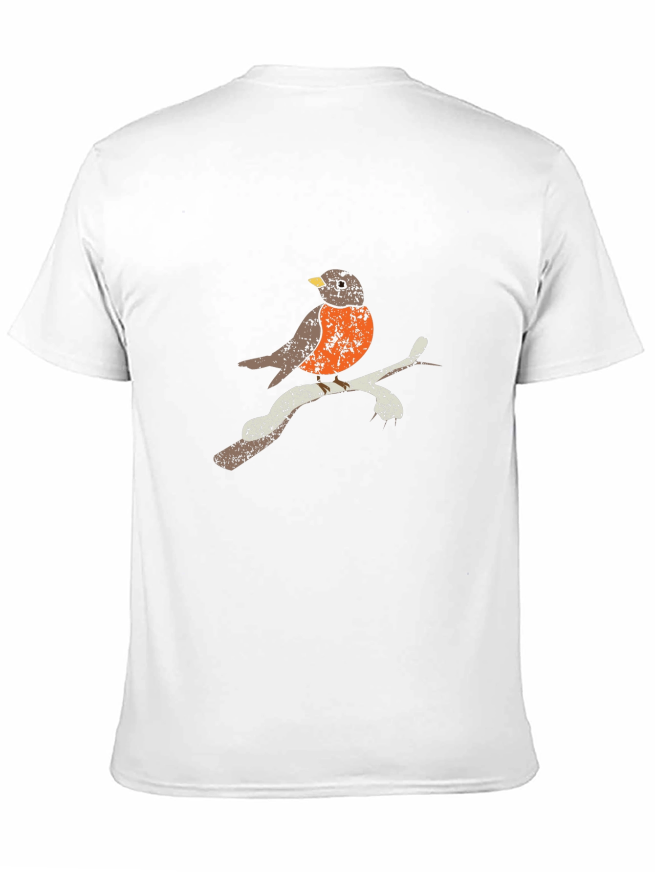 Robin Bird Graphic Tee - Black Cotton T-Shirt