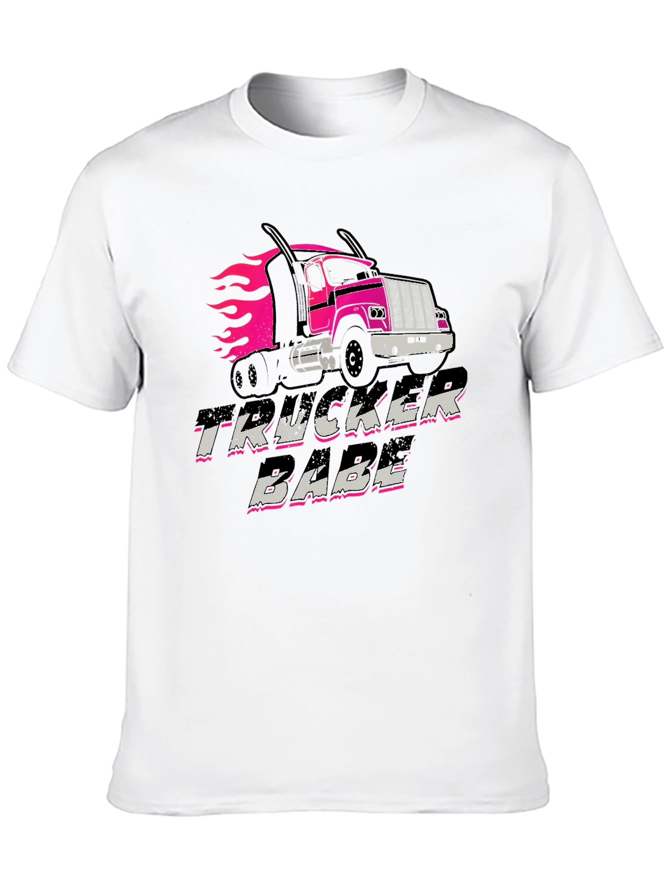 Trucker Babe Graphic Tee - Black