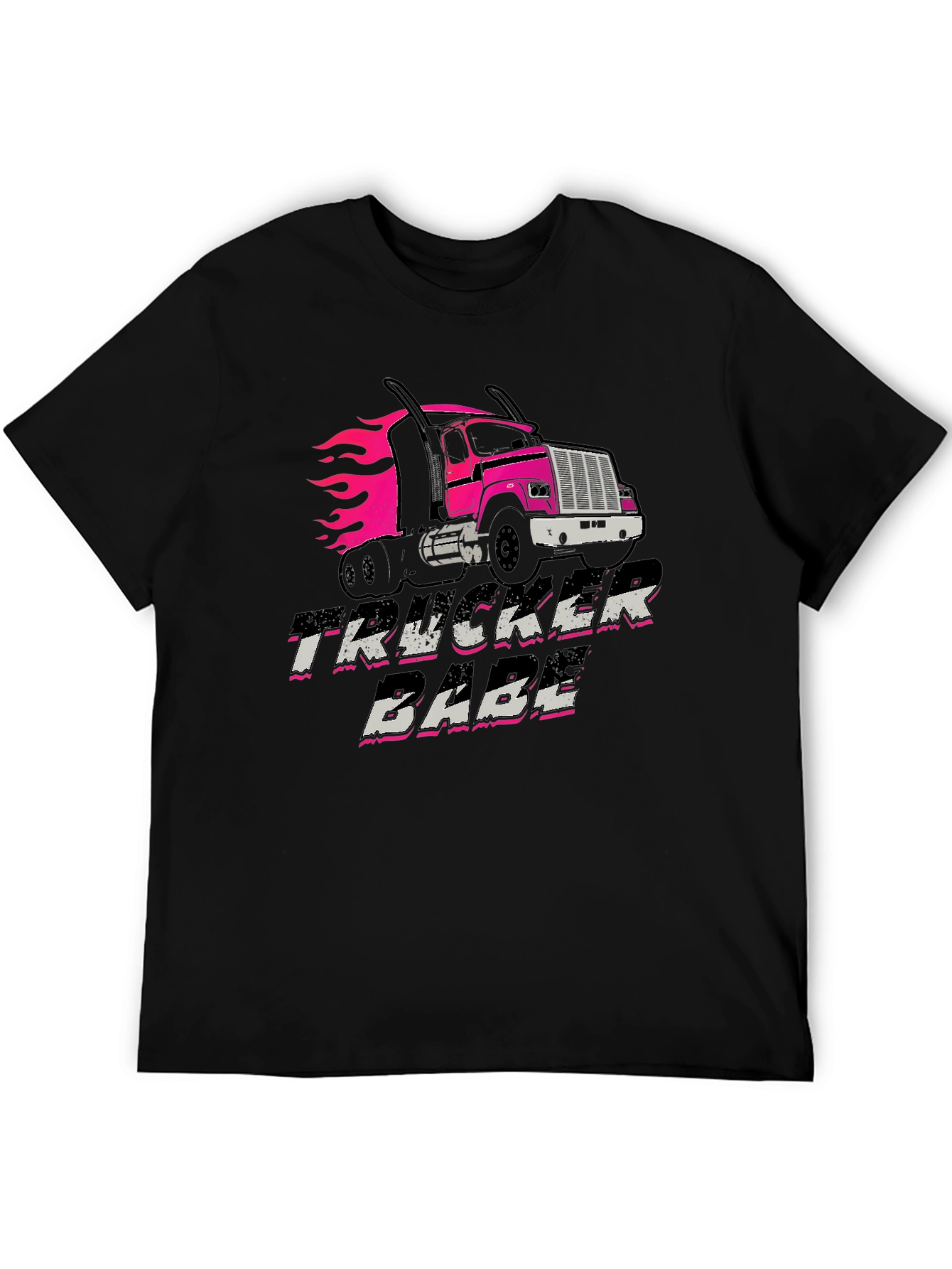 Trucker Babe Graphic Tee - Black