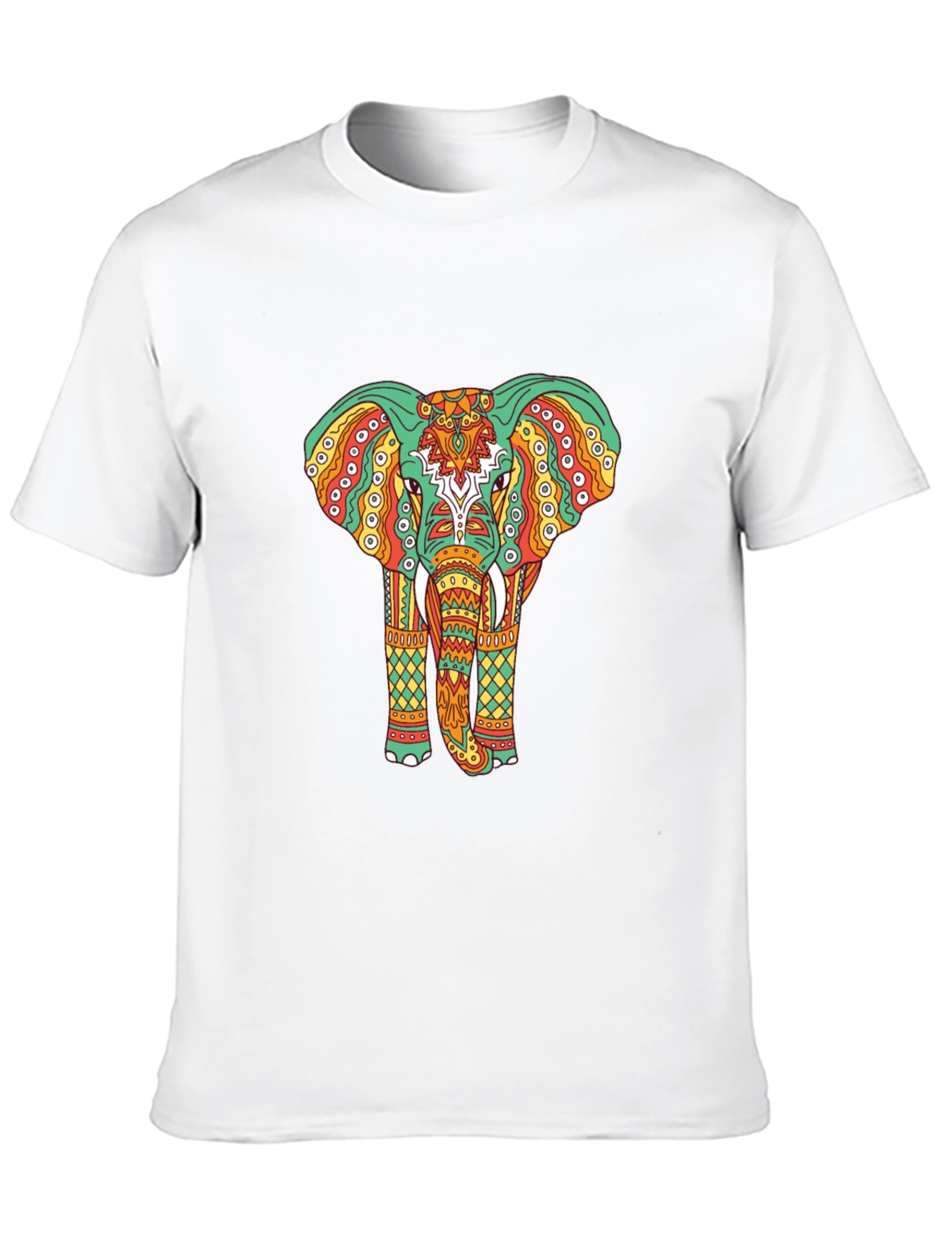 Elephant Graphic Tee - Bohemian Style Black T-Shirt