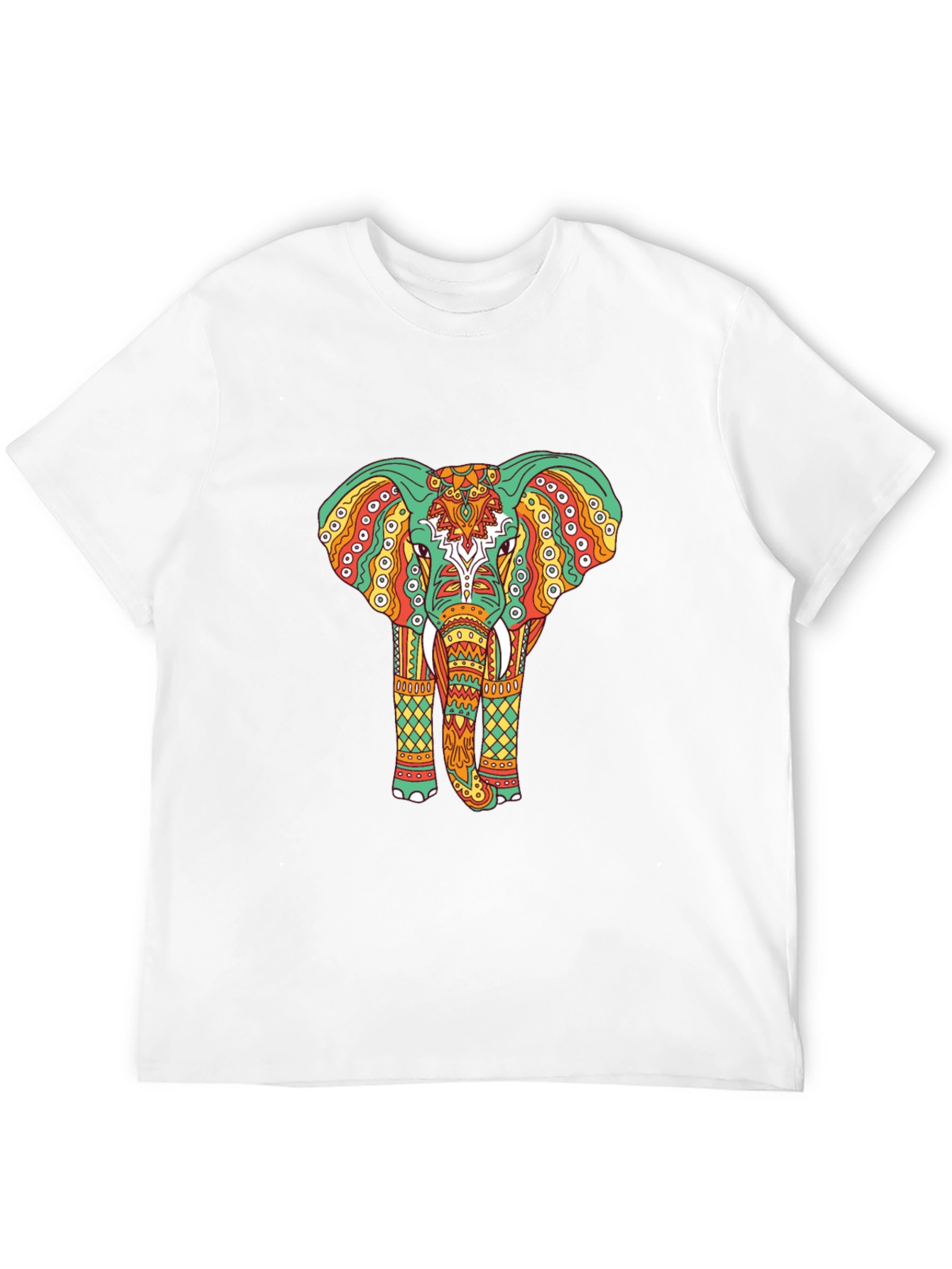 Elephant Graphic Tee - Bohemian Style Black T-Shirt