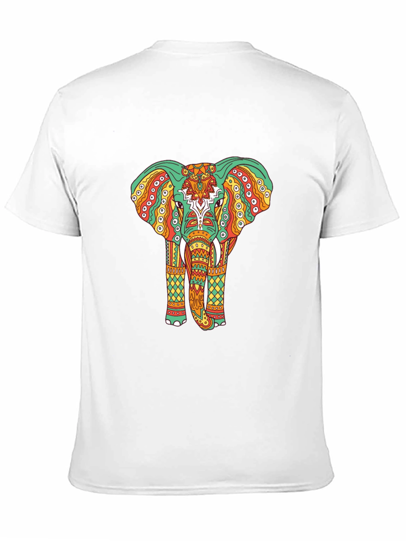 Elephant Graphic Tee - Bohemian Style Black T-Shirt