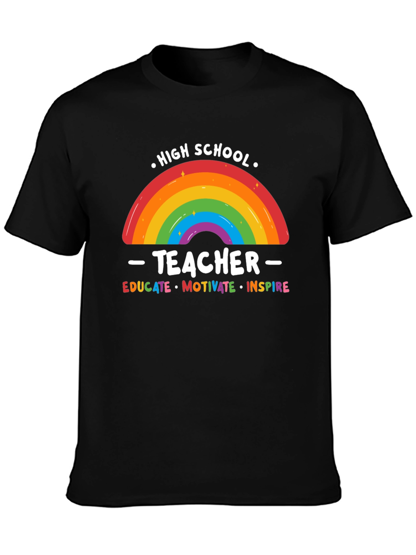 High School Teacher Rainbow Graphic T-Shirt