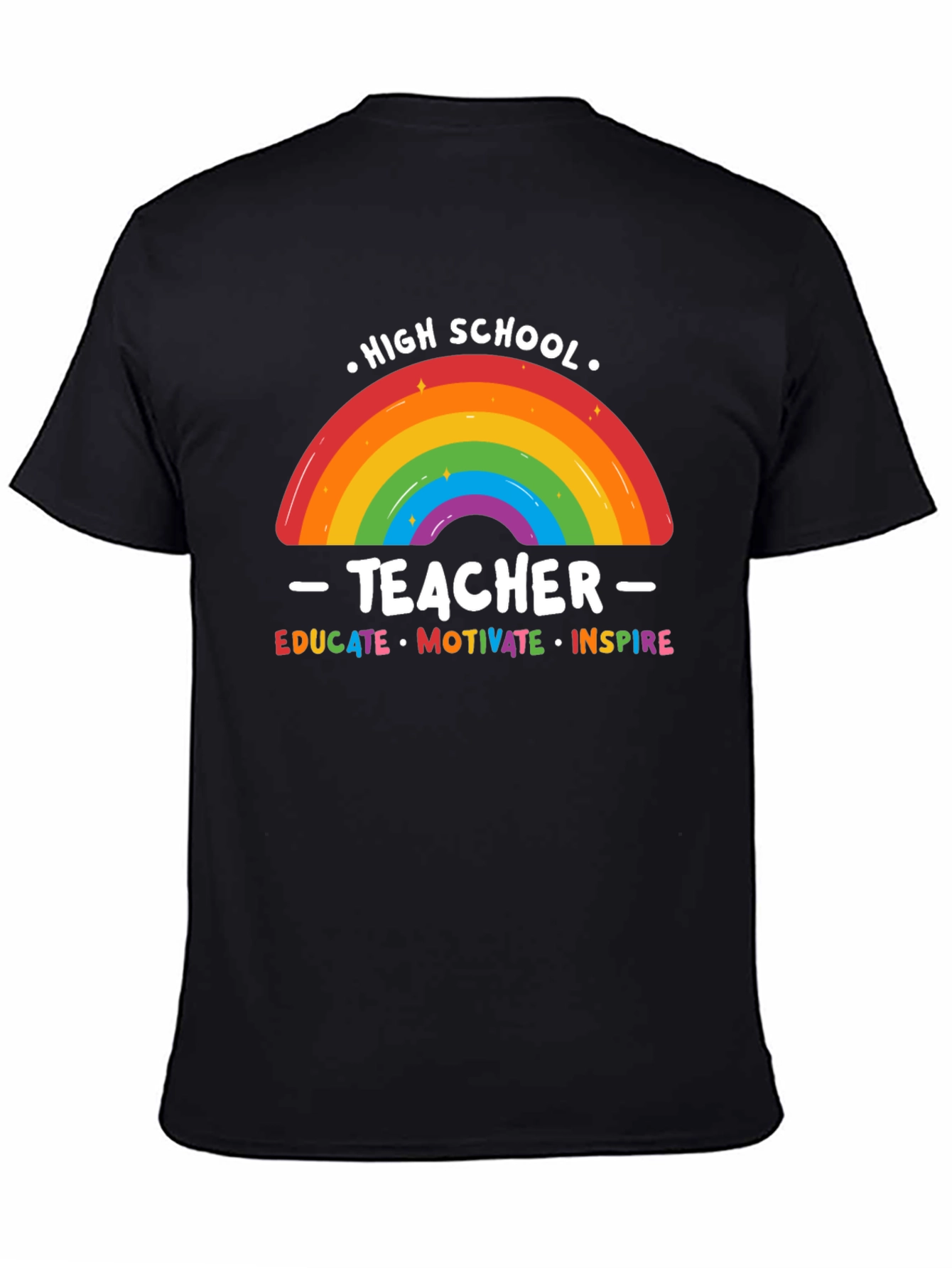 High School Teacher Rainbow Graphic T-Shirt