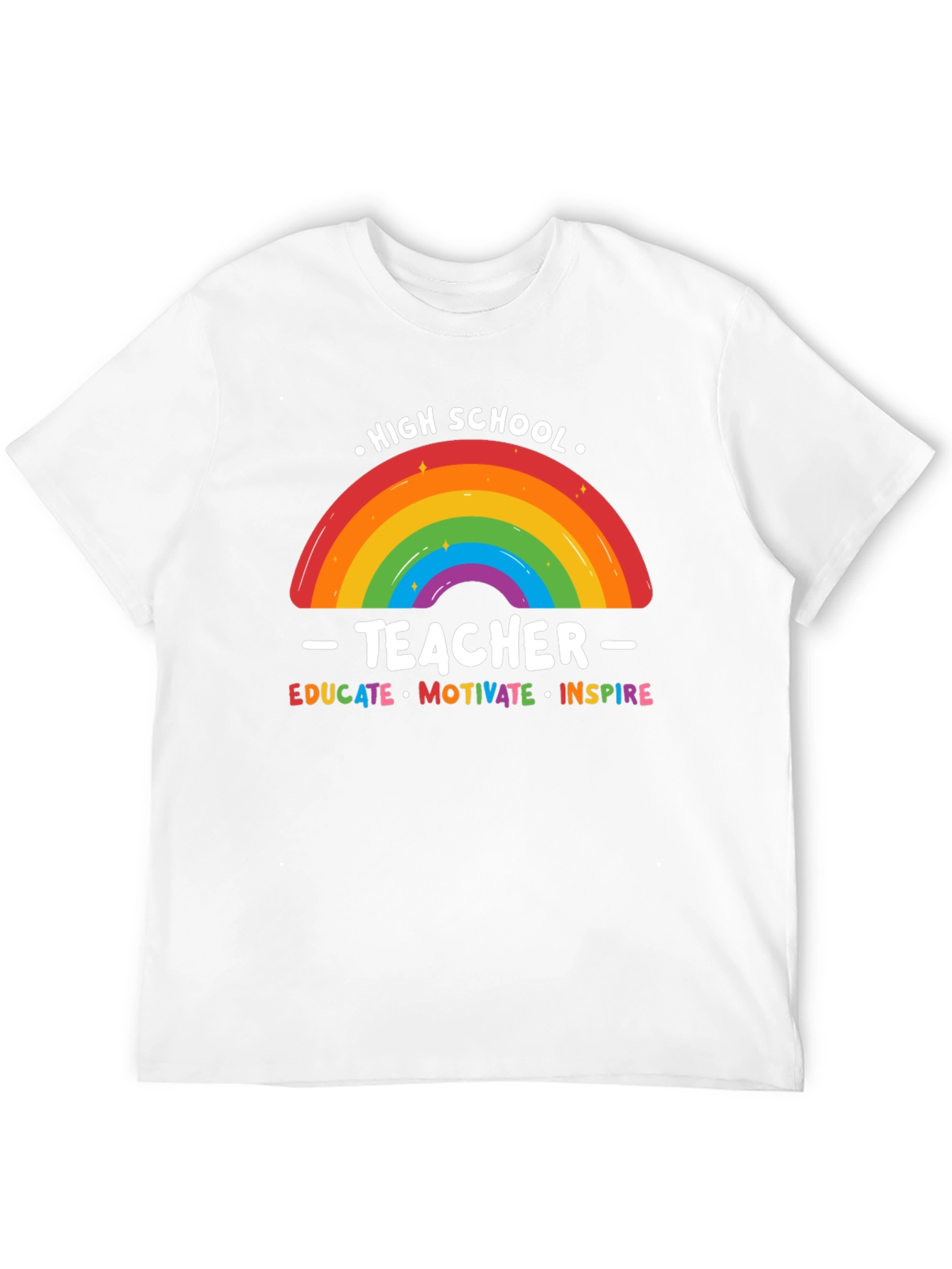 High School Teacher Rainbow Graphic T-Shirt