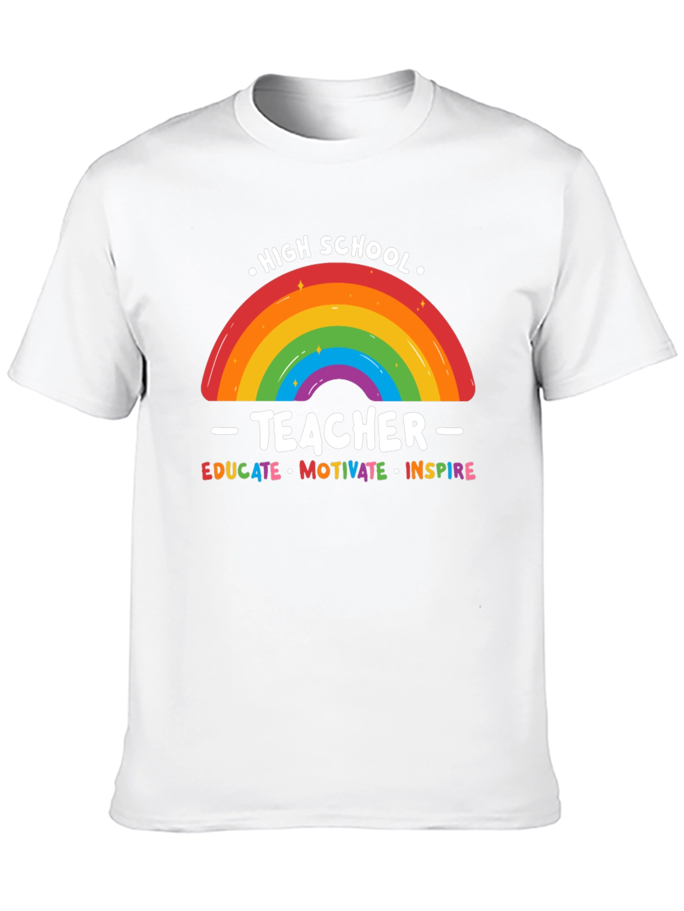 High School Teacher Rainbow Graphic T-Shirt
