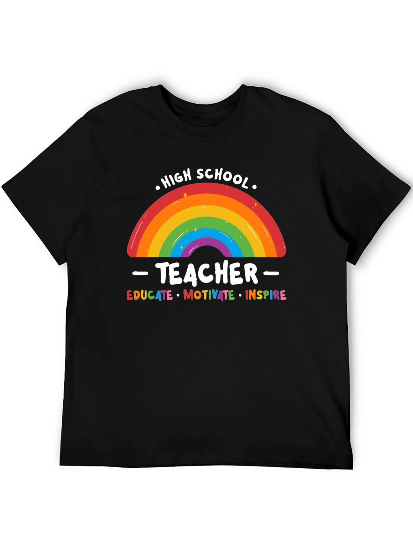 High School Teacher Rainbow Graphic T-Shirt