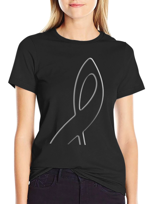 Minimalist Ear Graphic Black T-Shirt