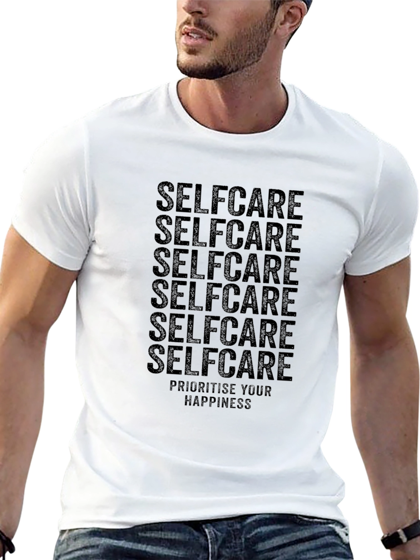 Selfcare Graphic Print Crew Neck T-Shirt