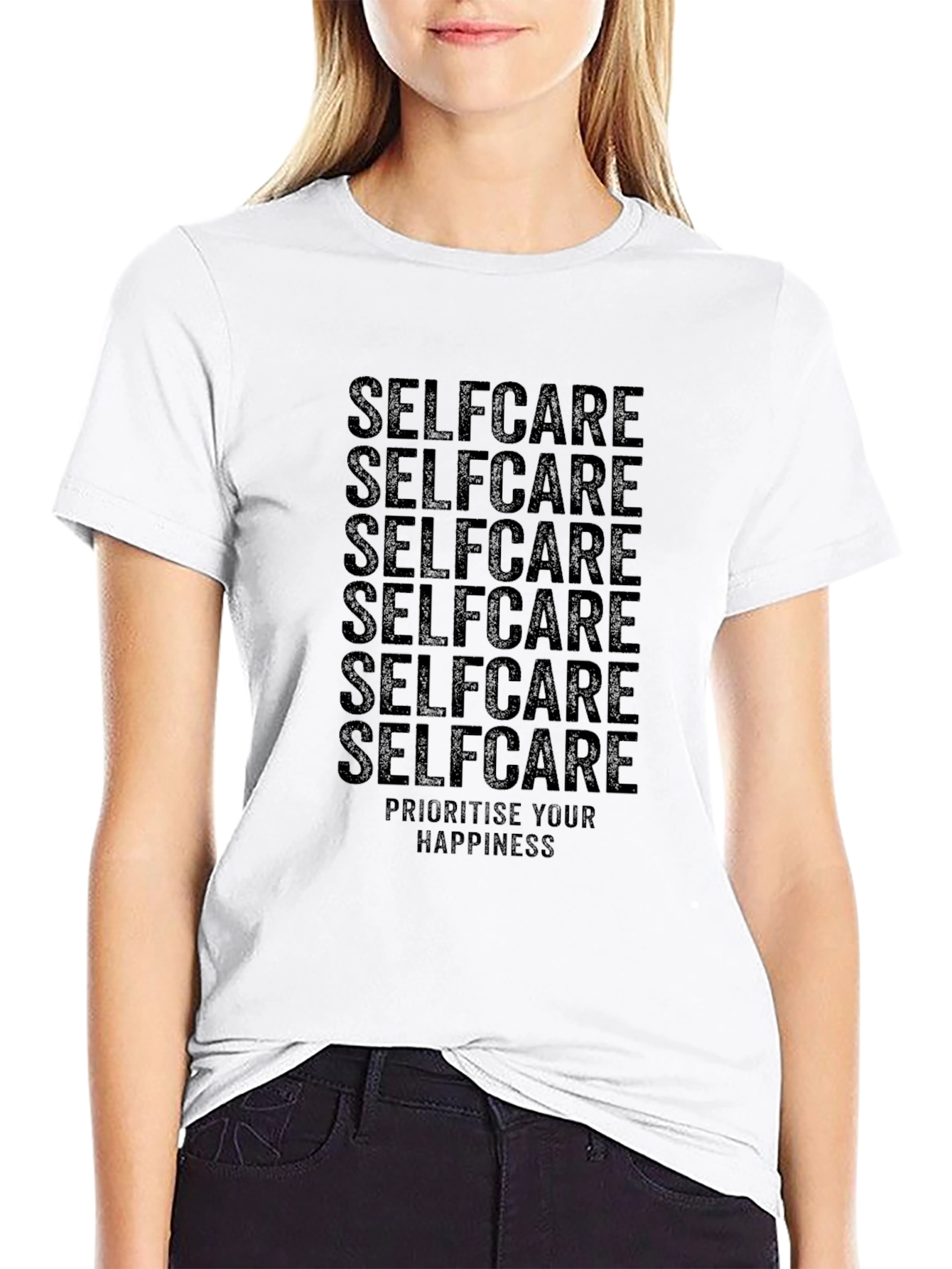Selfcare Graphic Print Crew Neck T-Shirt