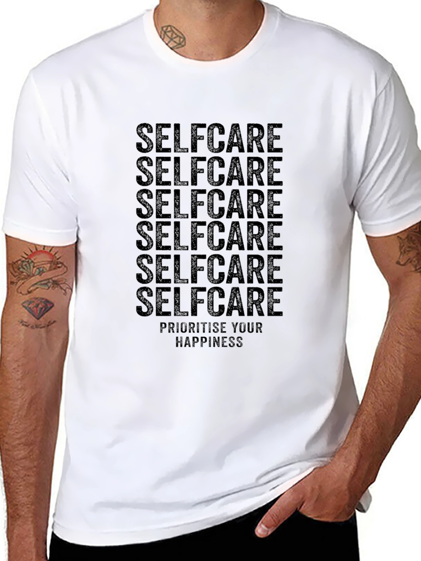 Selfcare Graphic Print Crew Neck T-Shirt