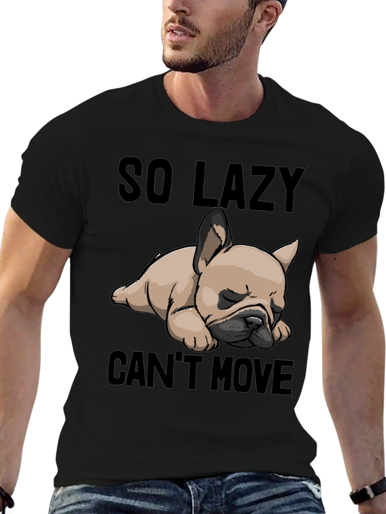 So Lazy Cant Move Bulldog T-Shirt