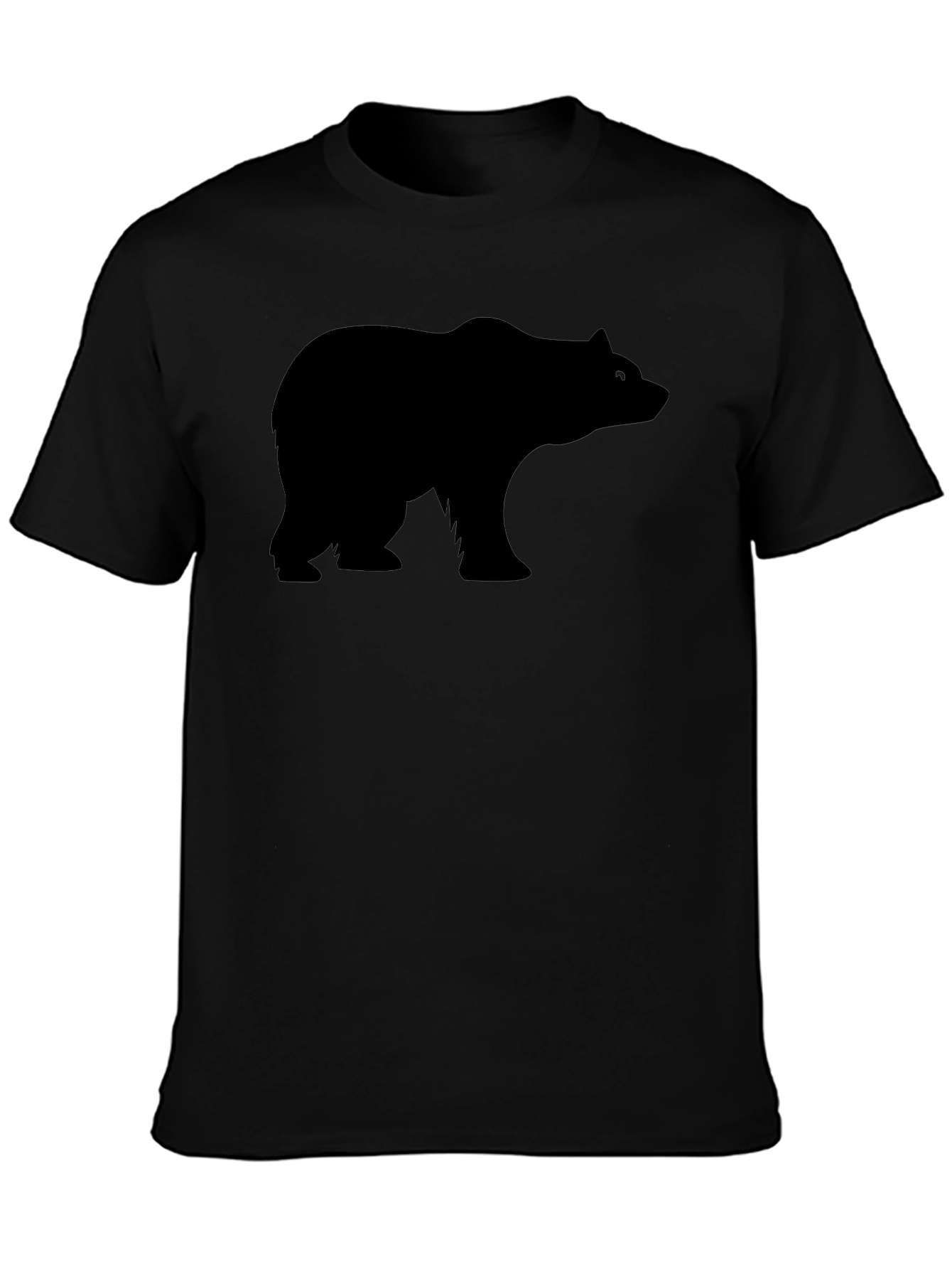Mens Black Bear Silhouette Graphic T-Shirt