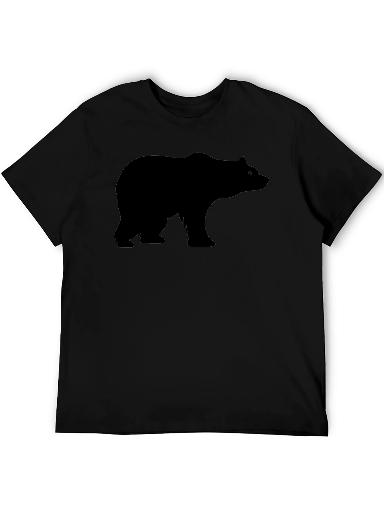 Mens Black Bear Silhouette Graphic T-Shirt