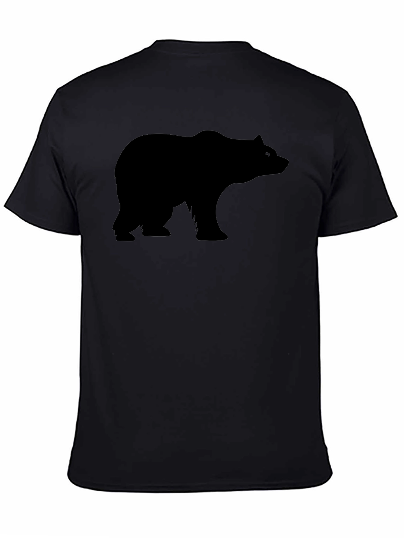 Mens Black Bear Silhouette Graphic T-Shirt