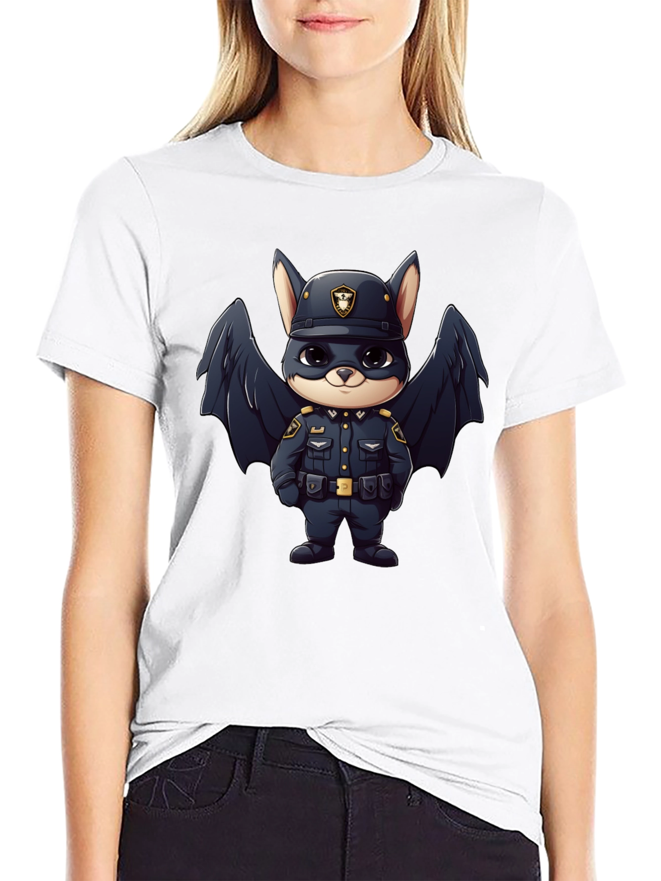 Cute Bat Officer T-Shirt