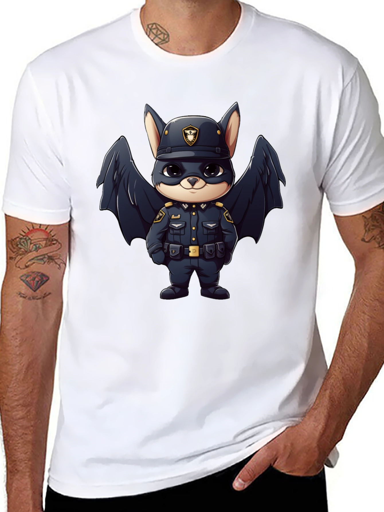 Cute Bat Officer T-Shirt