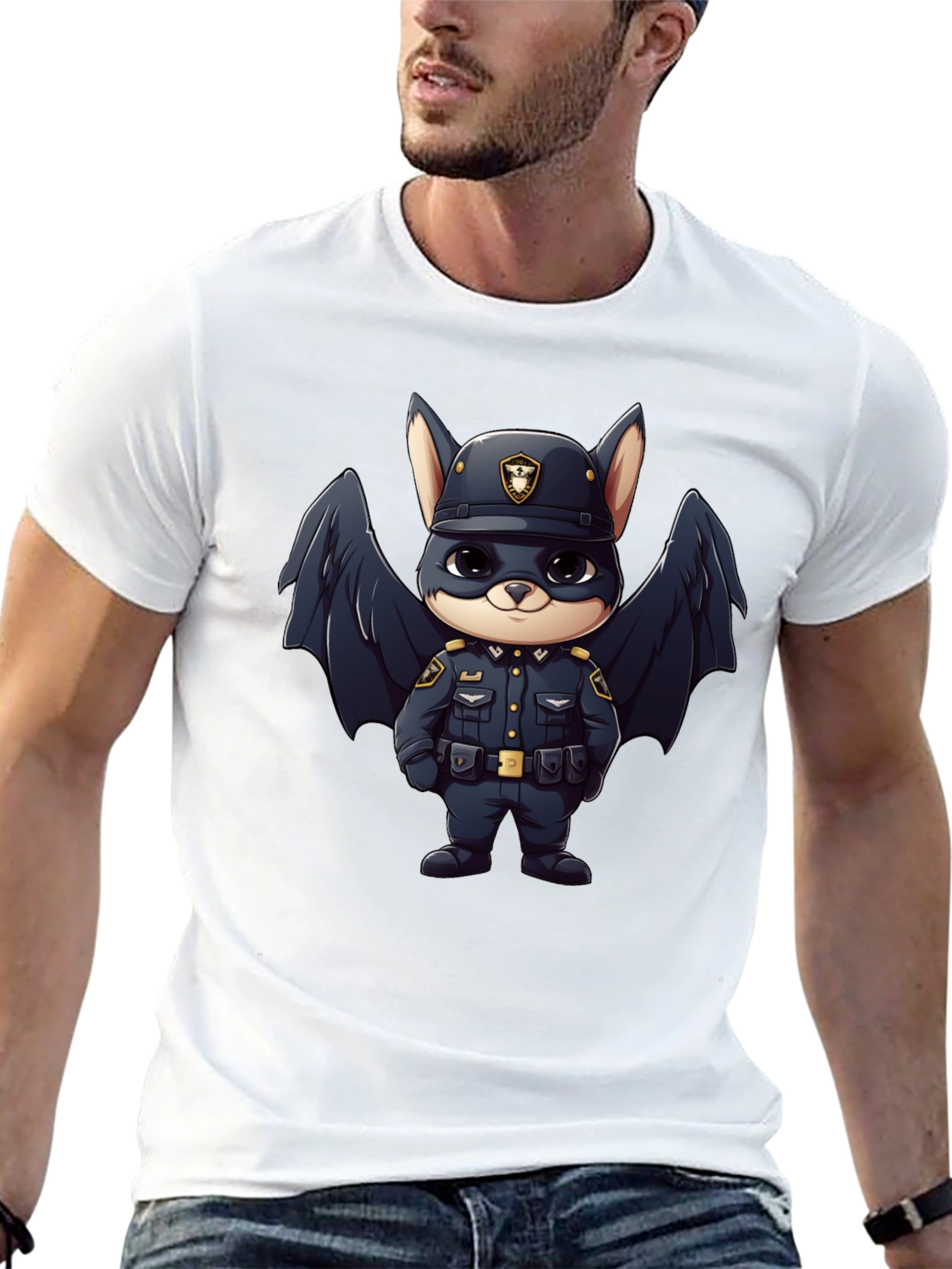 Cute Bat Officer T-Shirt