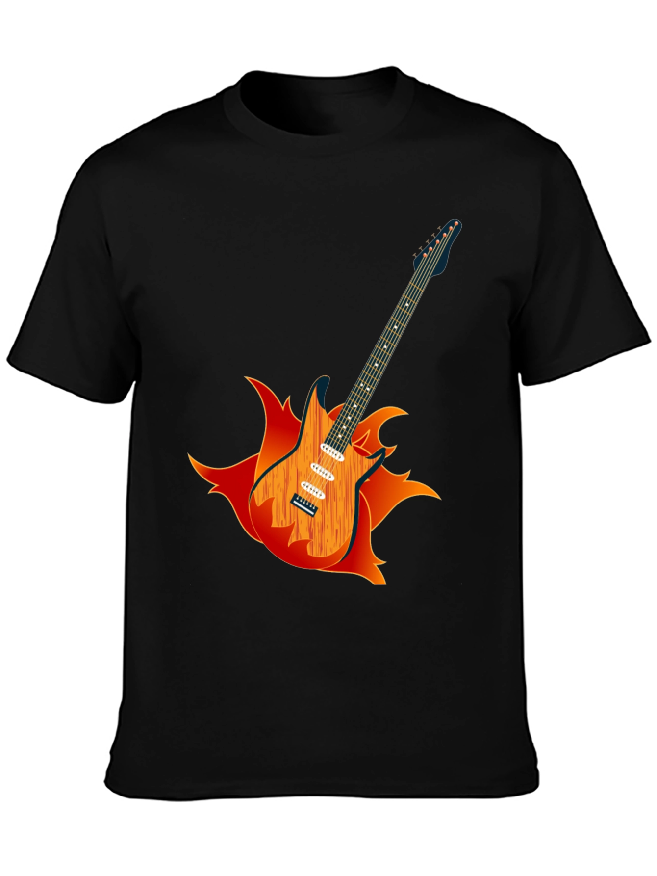 Flaming Guitar Graphic Tee - Rock On!