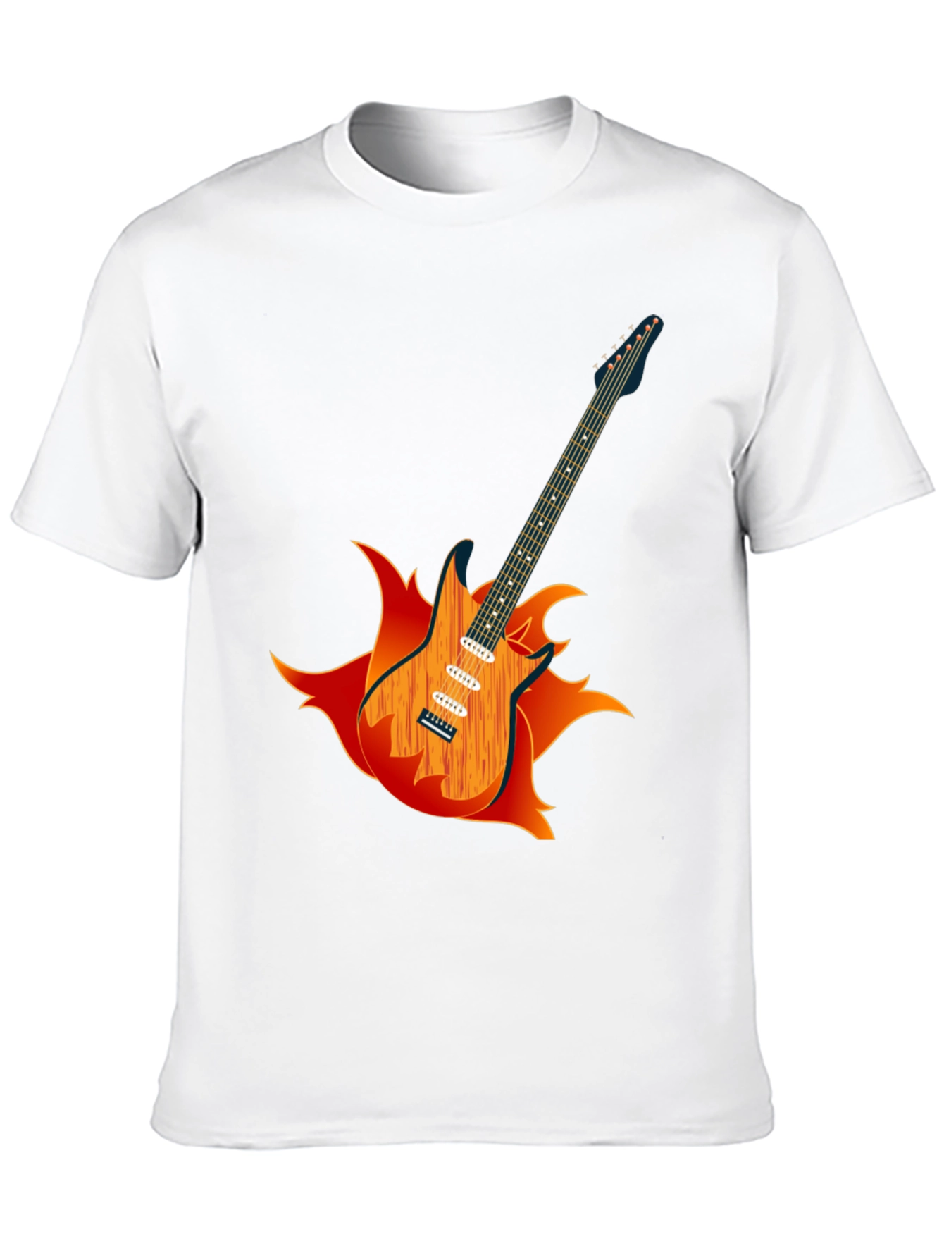 Flaming Guitar Graphic Tee - Rock On!
