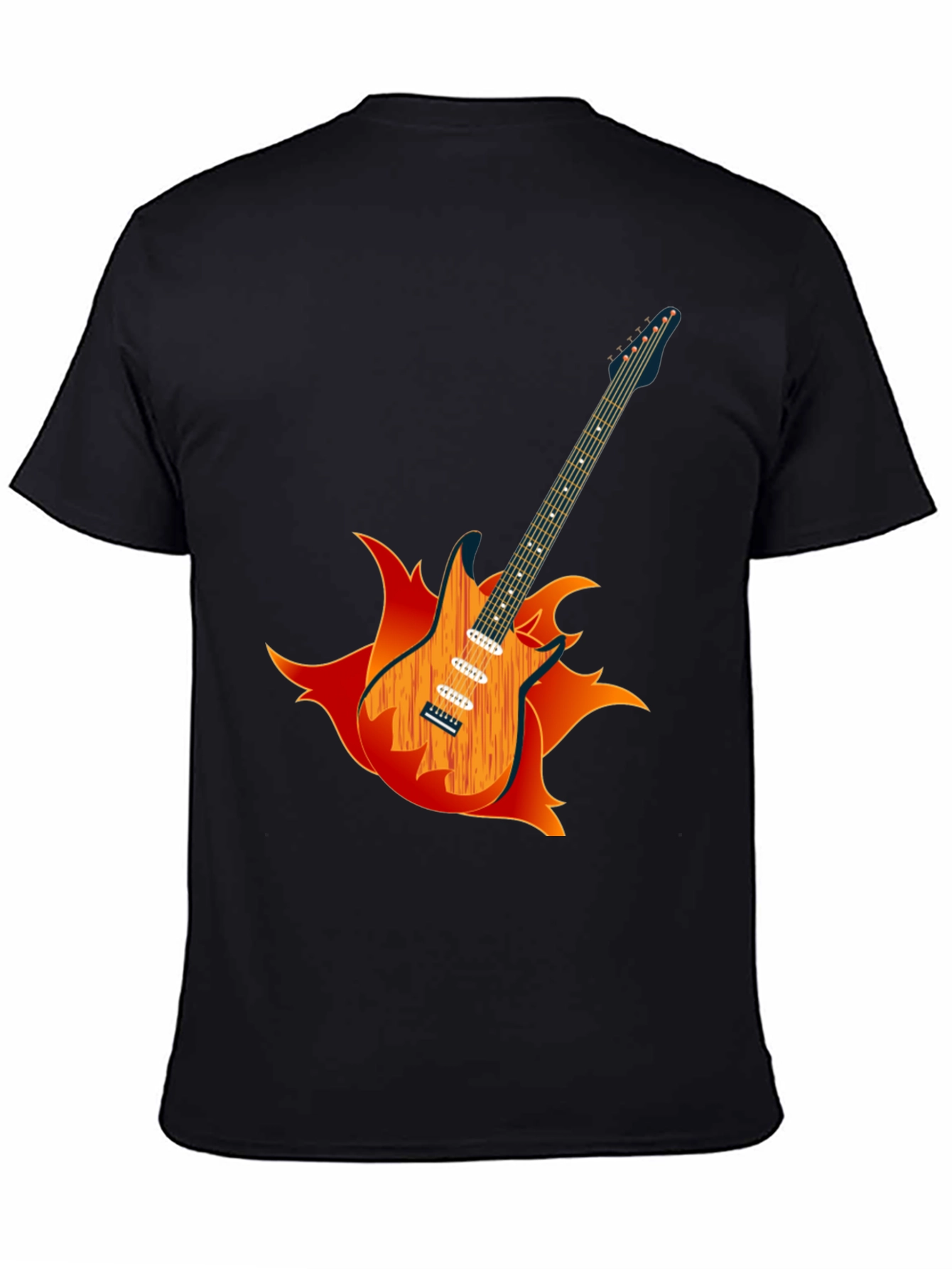 Flaming Guitar Graphic Tee - Rock On!