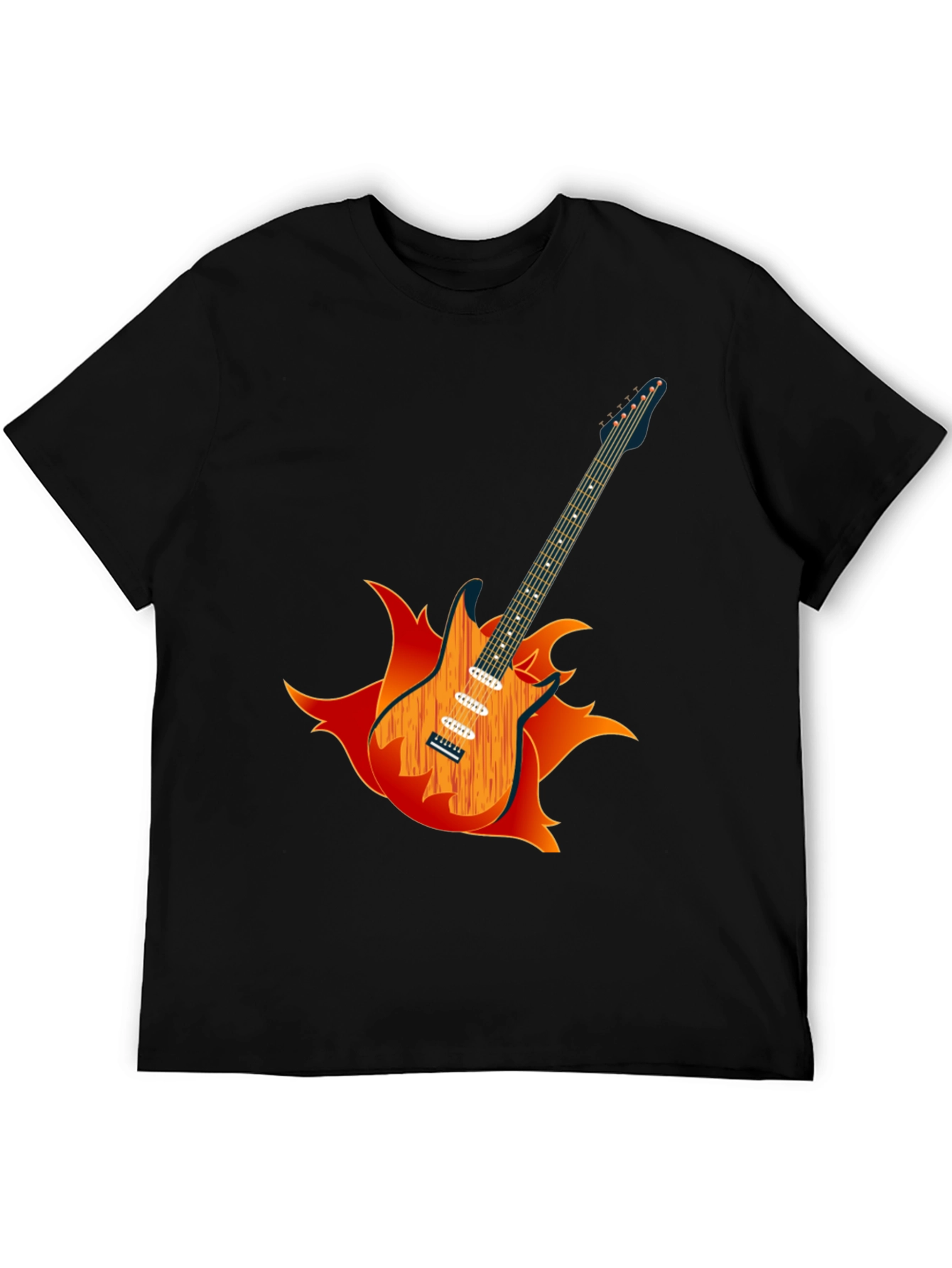 Flaming Guitar Graphic Tee - Rock On!