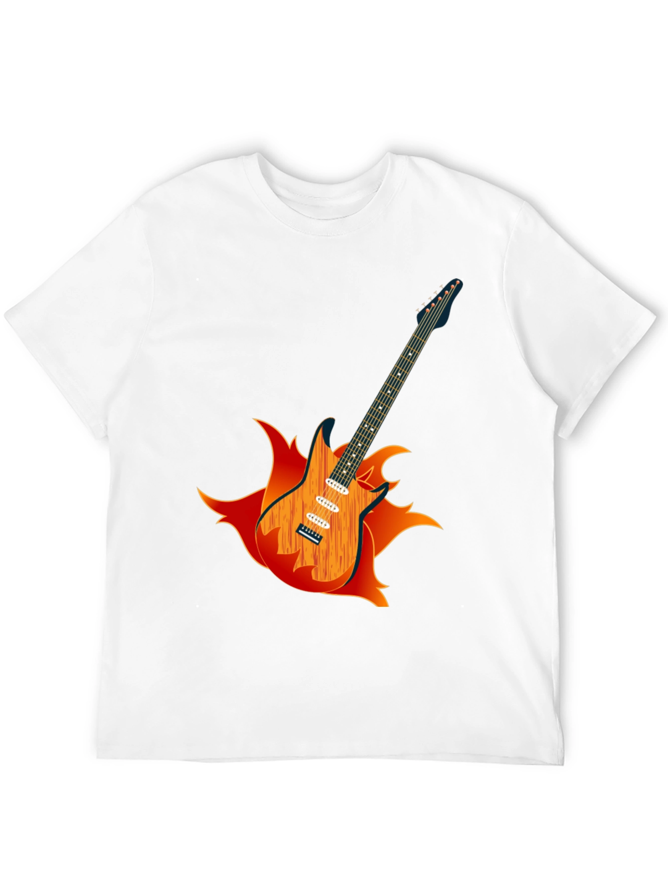 Flaming Guitar Graphic Tee - Rock On!