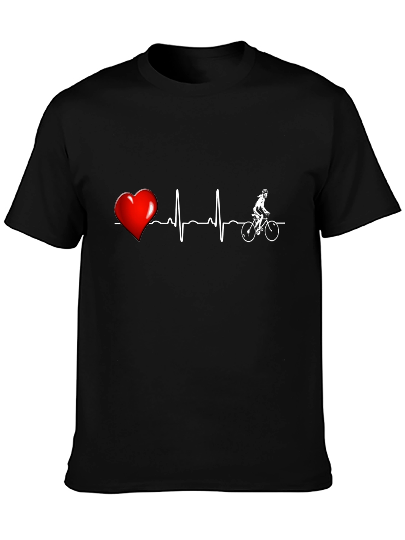 Heartbeat Cyclist Graphic Tee - Black