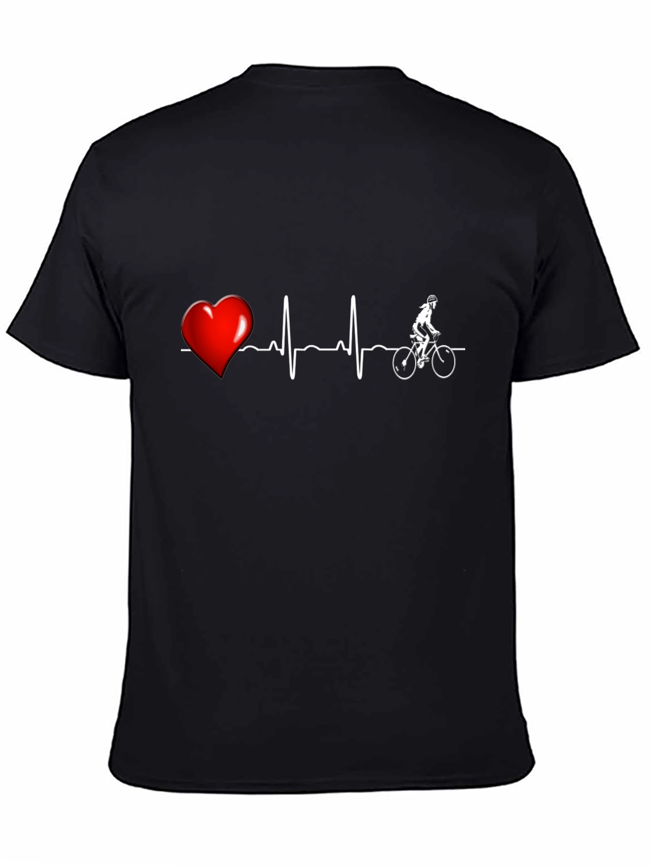 Heartbeat Cyclist Graphic Tee - Black