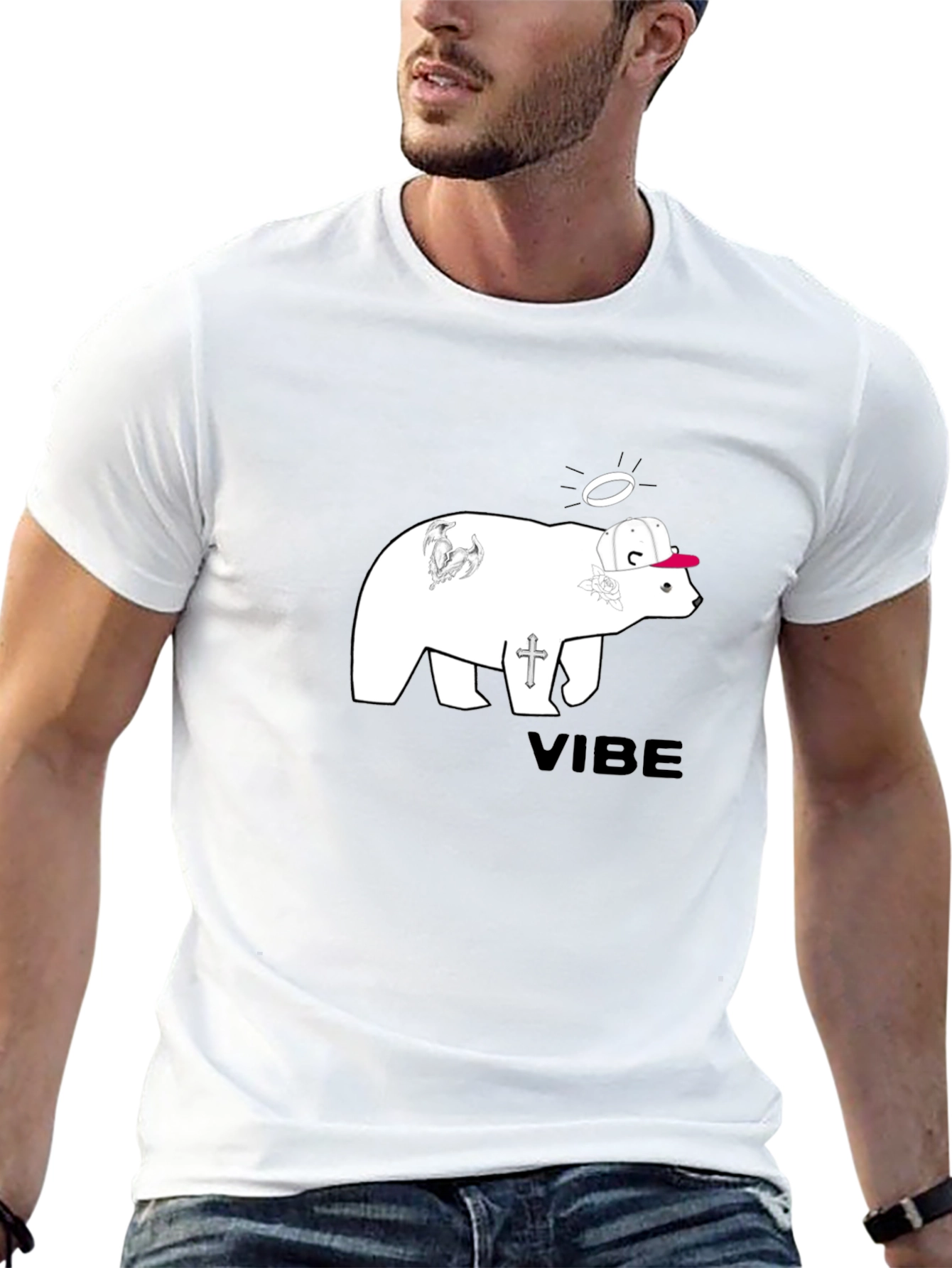 Vibe Bear Graphic Tee - Cool Streetwear Style