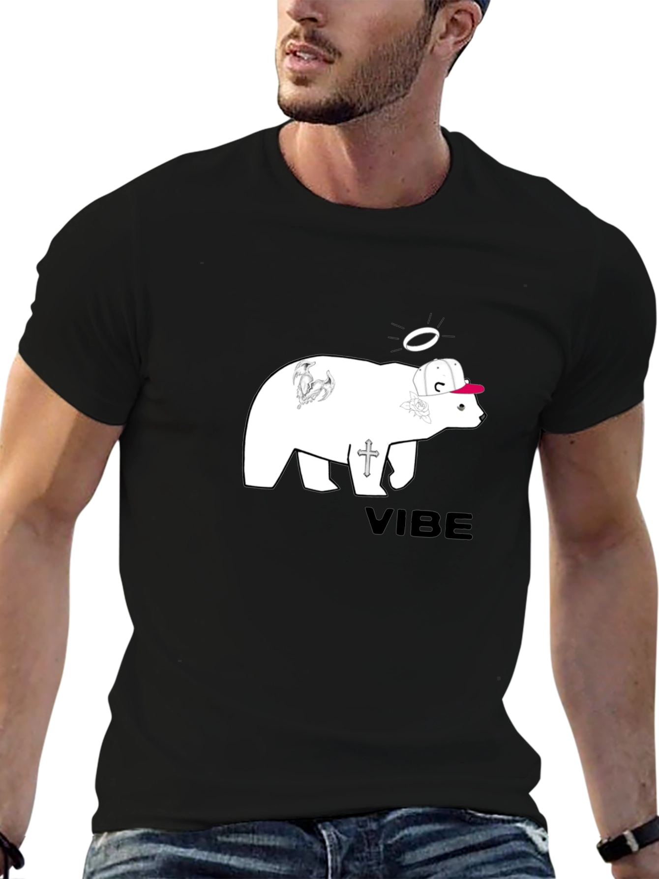 Vibe Bear Graphic Tee - Cool Streetwear Style