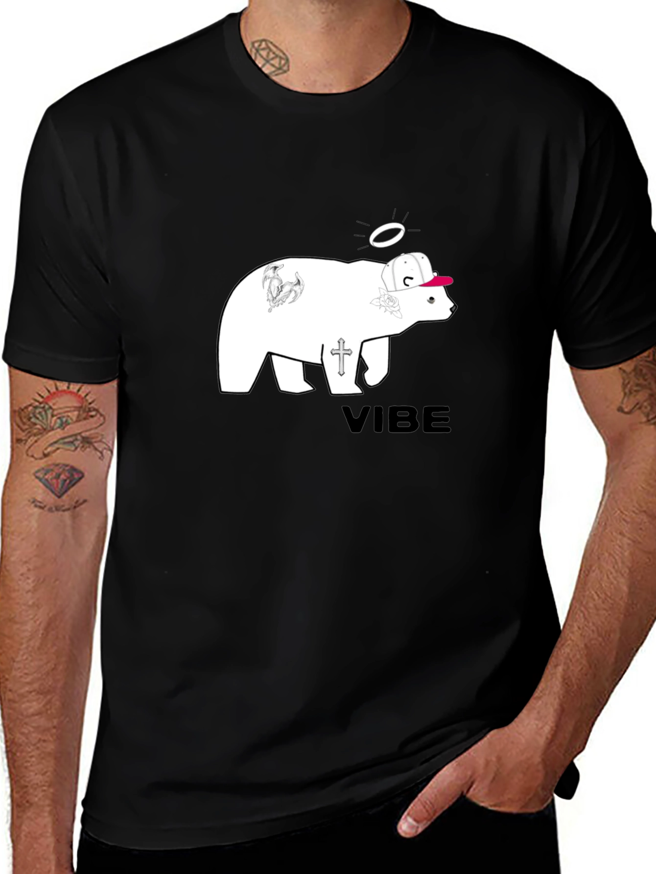 Vibe Bear Graphic Tee - Cool Streetwear Style