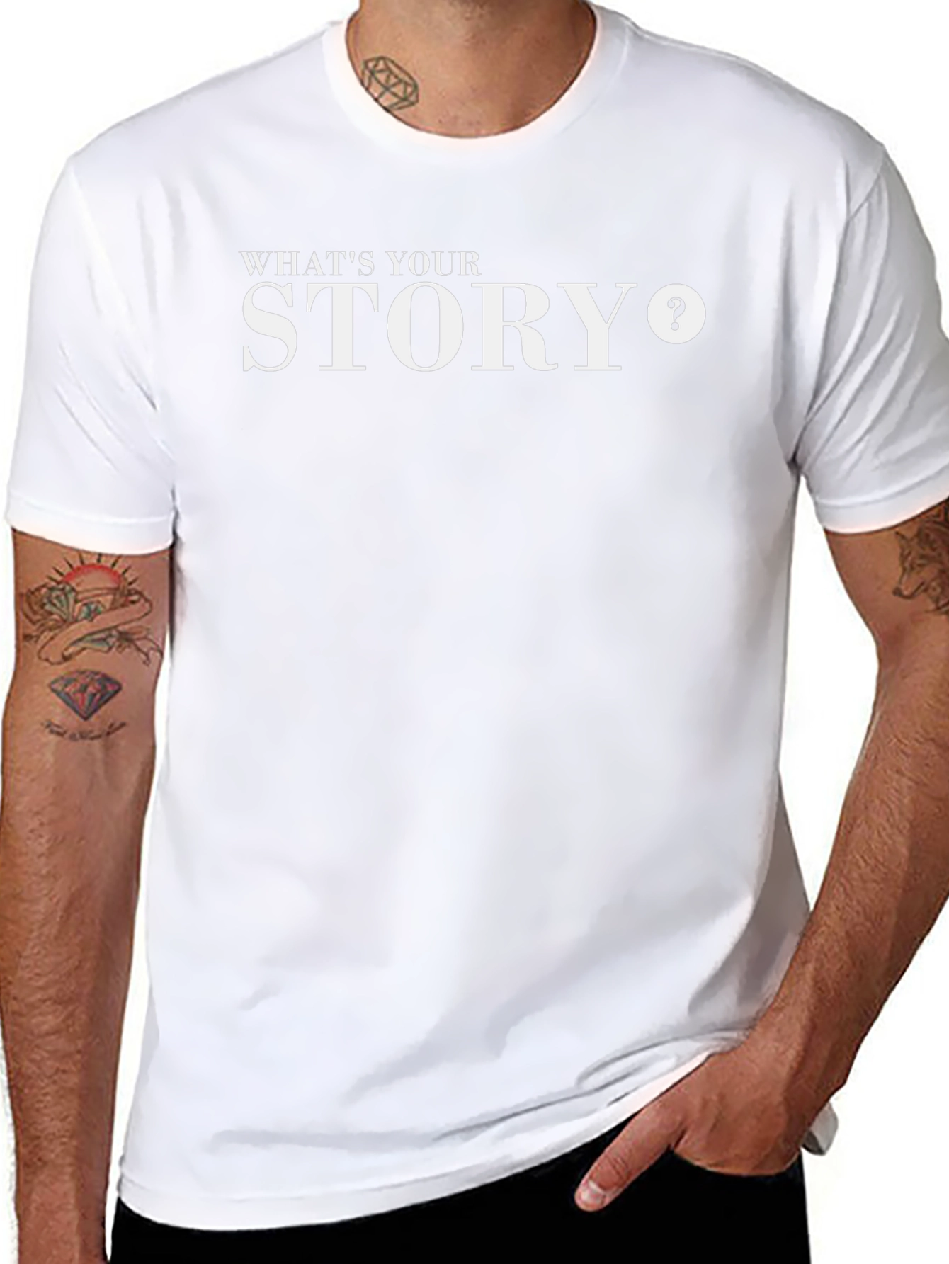 Whats Your Story? Mens Black Graphic Tee